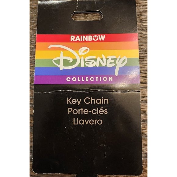 Disney Rainbow Collection Glitter Mickey Keychain Clip with Castle PRIDE - Picture 4 of 10